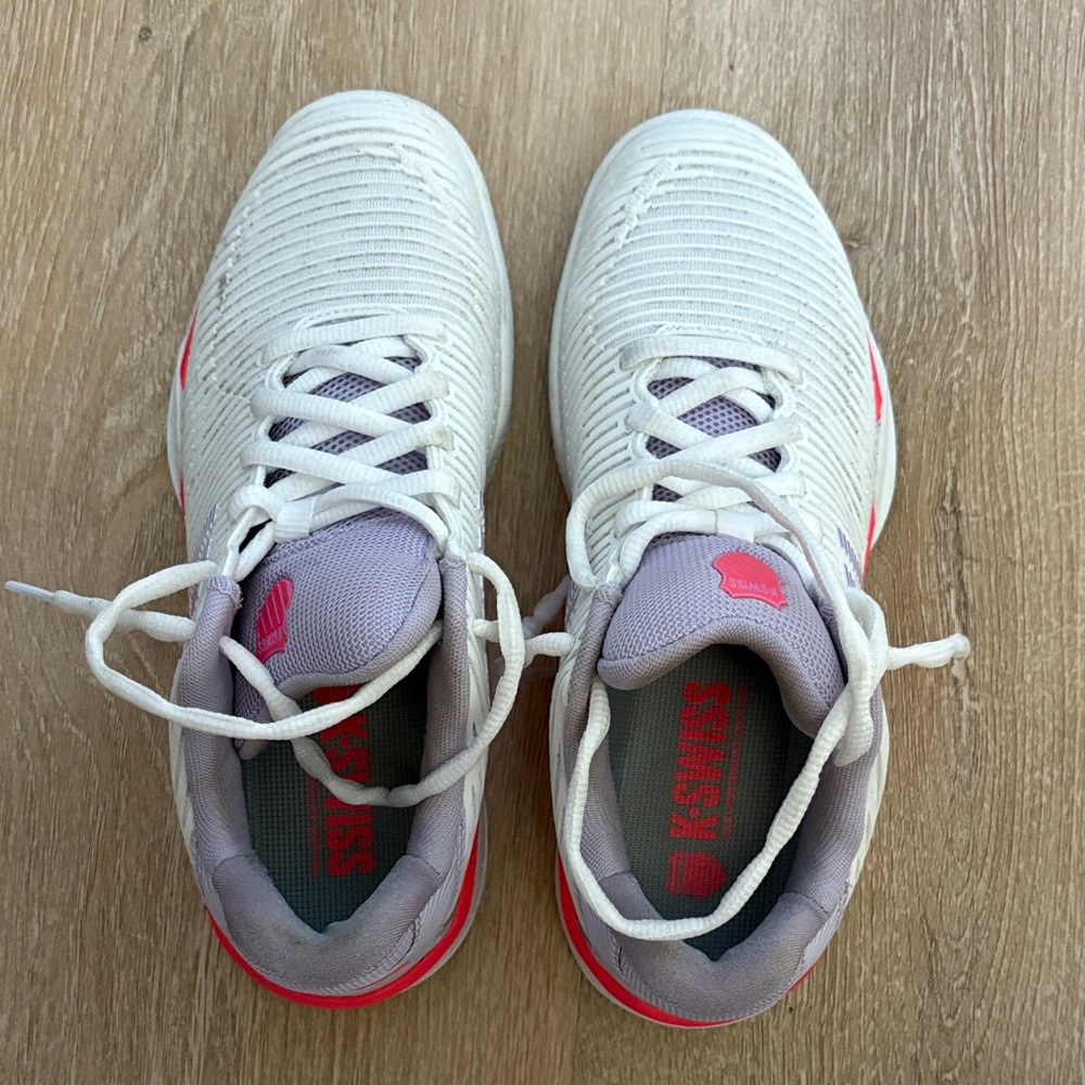 ASICS White and Pink Pickleball Shoes